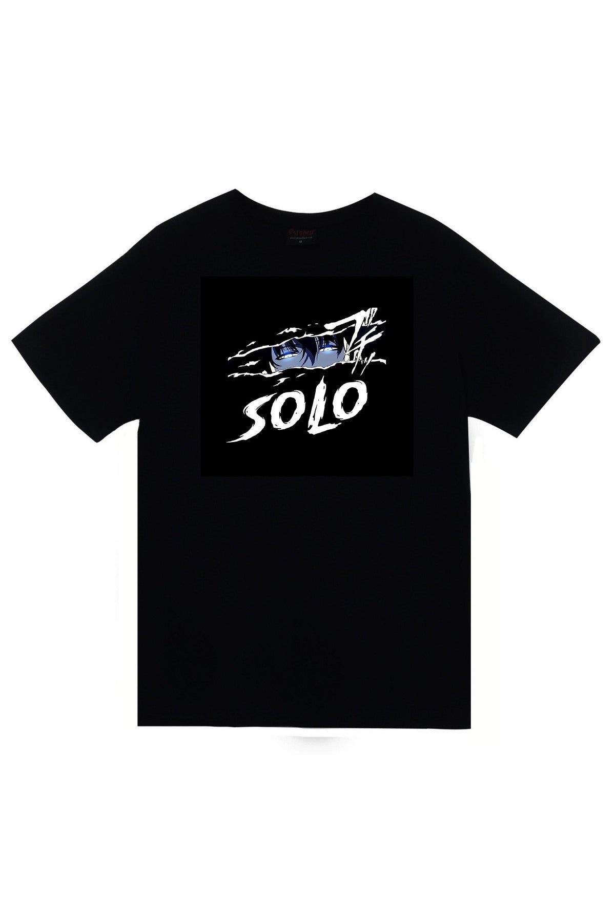 Solo Leveling Anime Baskılı Unisex %100 Pamuk Siyah T-shirt