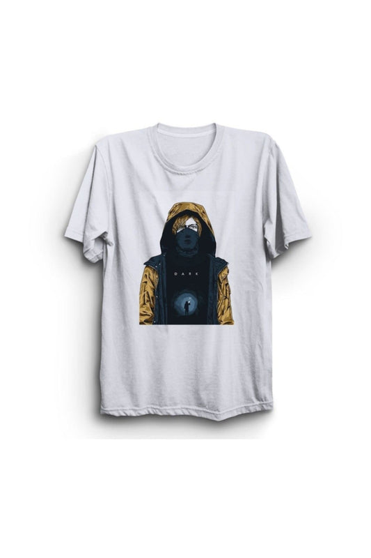 Beyaz Dark Baskılı Tişört