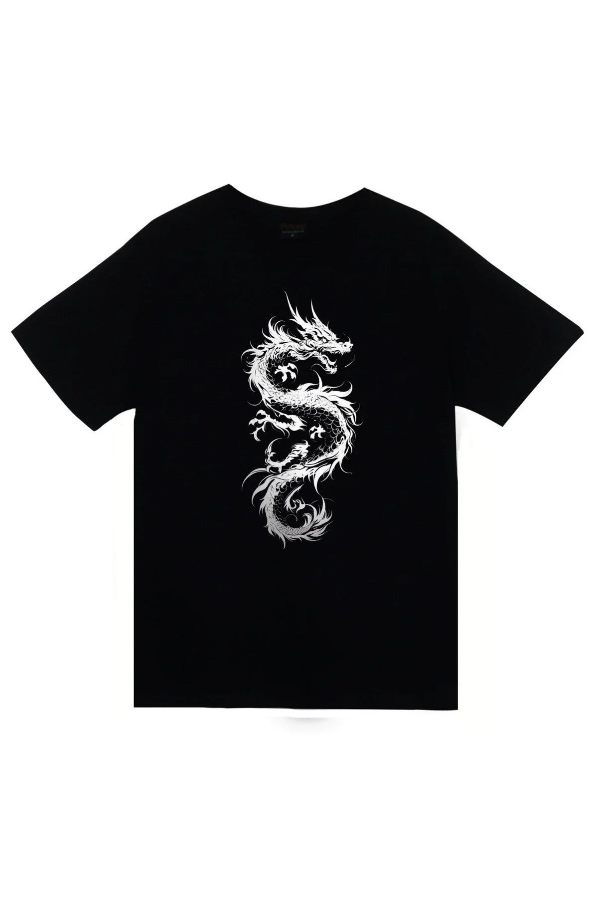 Dragon (Ejderha) Baskılı Unisex %100 Pamuk Siyah T-shirt