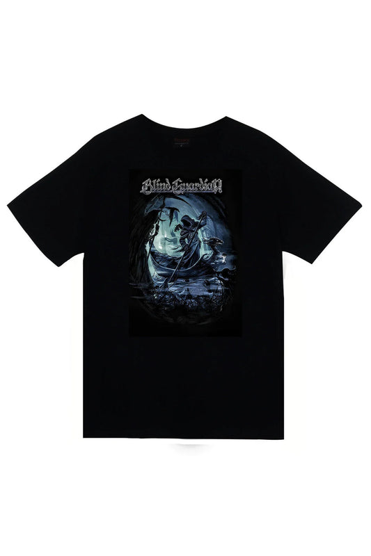 Blind Guardian Müzik, Metal Grubu Baskılı Unisex %100 Pamuk Siyah T-shirt