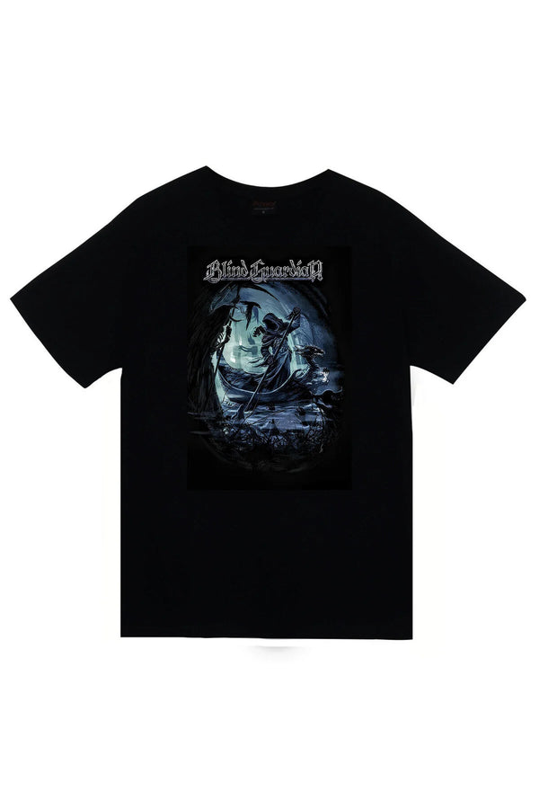 Blind Guardian Müzik, Metal Grubu Mavi tonlu albüm kapağı baskılı siyah tişört