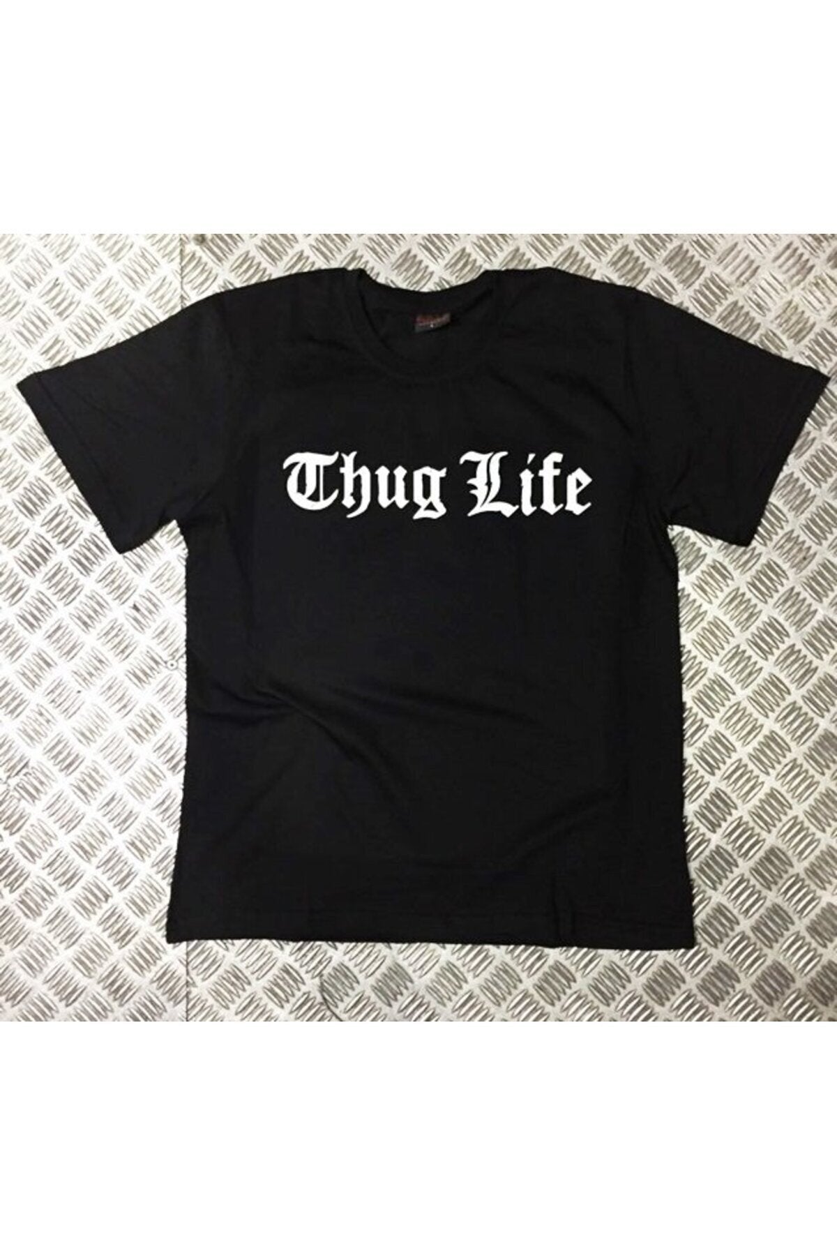 Tupac - Tup2c - Thug Life - Rap - Hiphop Baskılı Unisex %100 Pamuk Siyah T-shirt
