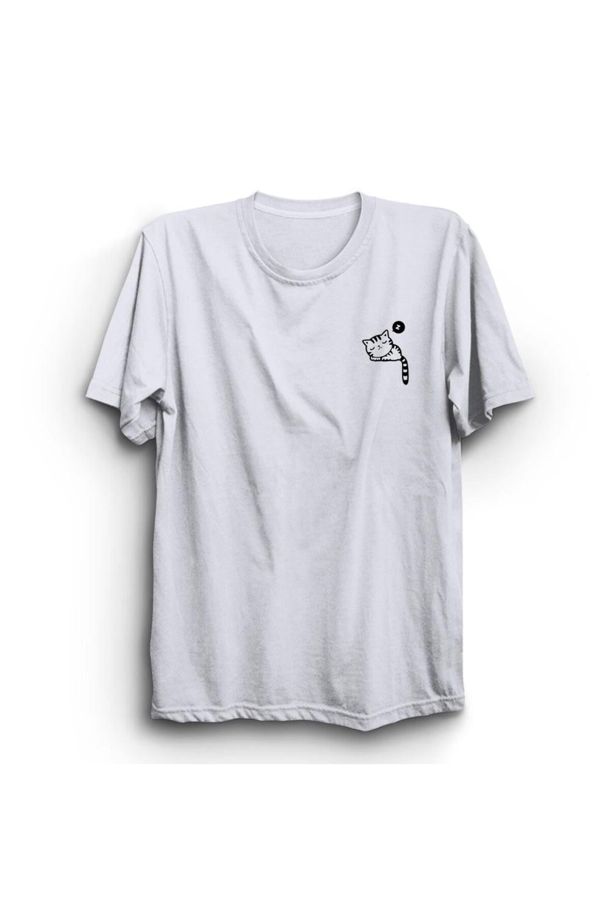 Cepte Uyuyan Kedi Cat Baskılı Tshirt