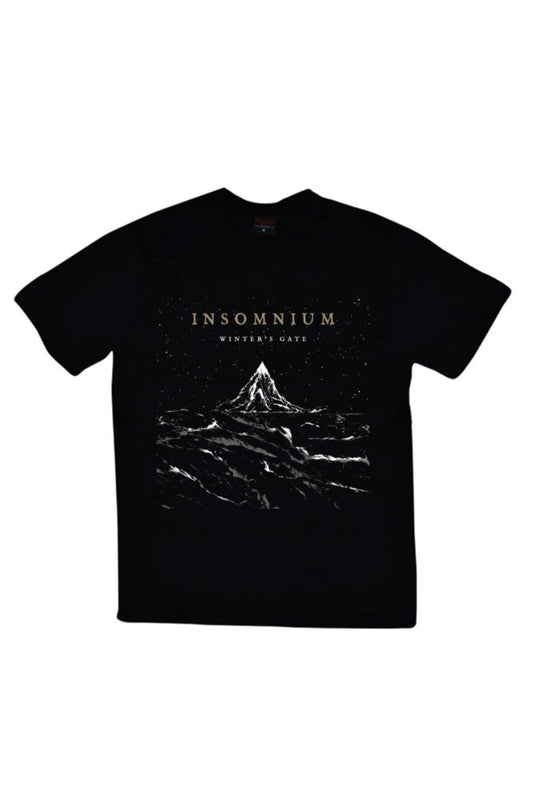 Unisex Siyah Insomnium Baskılı Büyük Beden T-Shirt