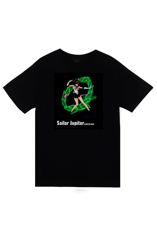 Sailor Moon Anime Baskılı Unisex %100 Pamuk Siyah T-shirt