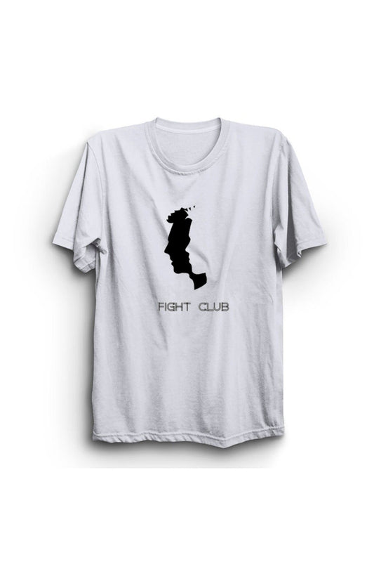 Fight Club, Film Baskılı Unisex %100 Pamuk Beyaz T-shirt
