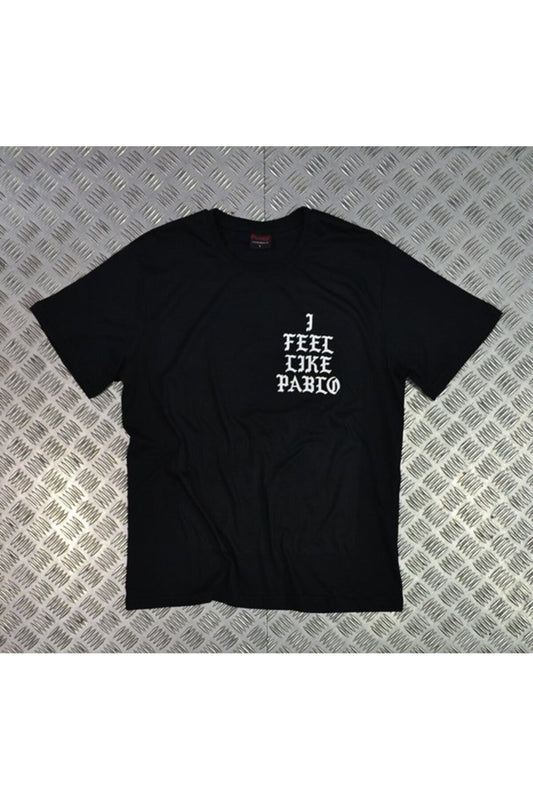 I Feel Like Pablo Baskılı Unisex %100 Pamuk Siyah T-shirt