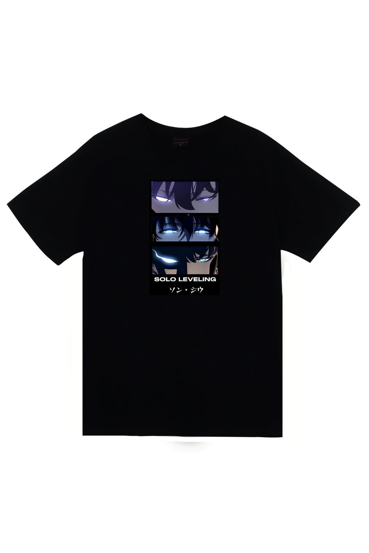 Solo Leveling Anime Baskılı Unisex %100 Pamuk Siyah T-shirt