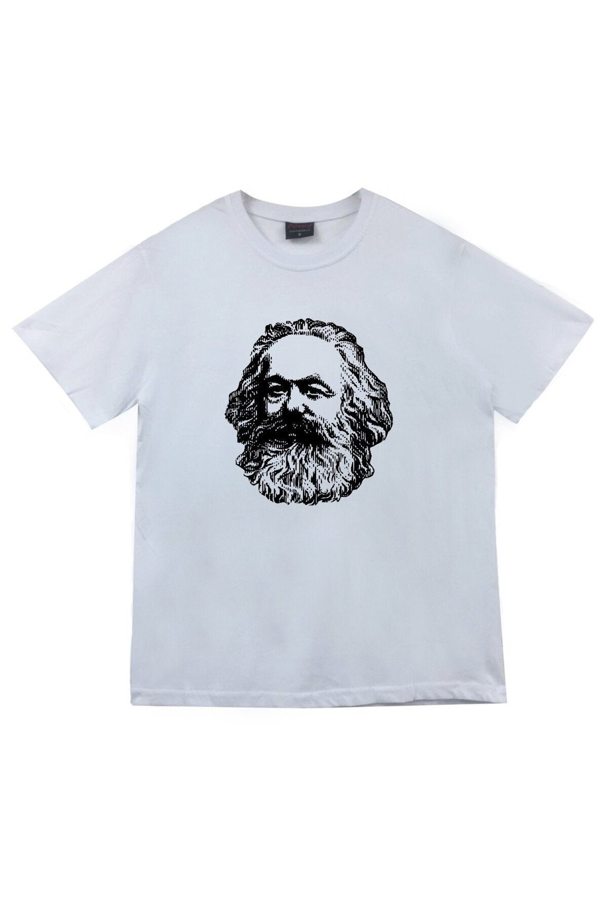 Karl Marx Baskılı Unisex Beyaz %100 Pamuk T-shirt
