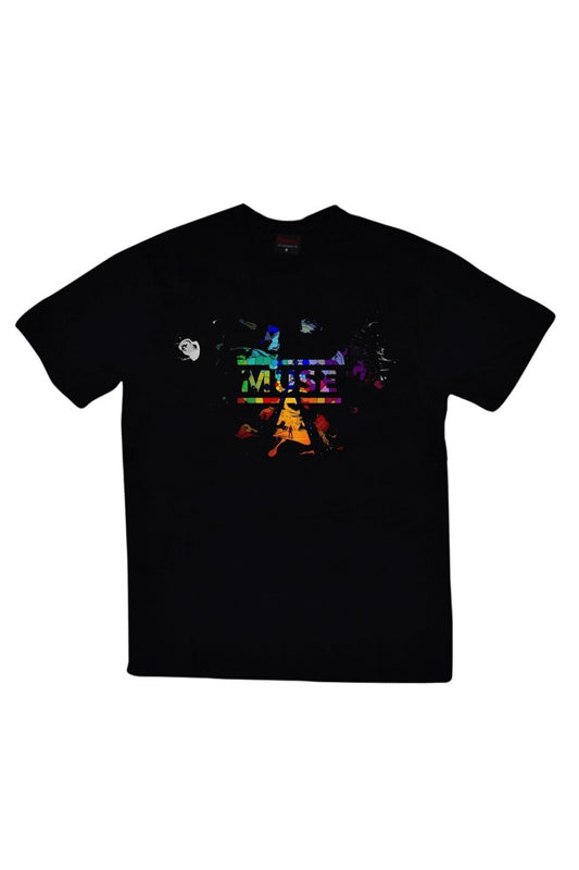 Muse Baskılı Unisex %100 Pamuk Siyah T-shirt