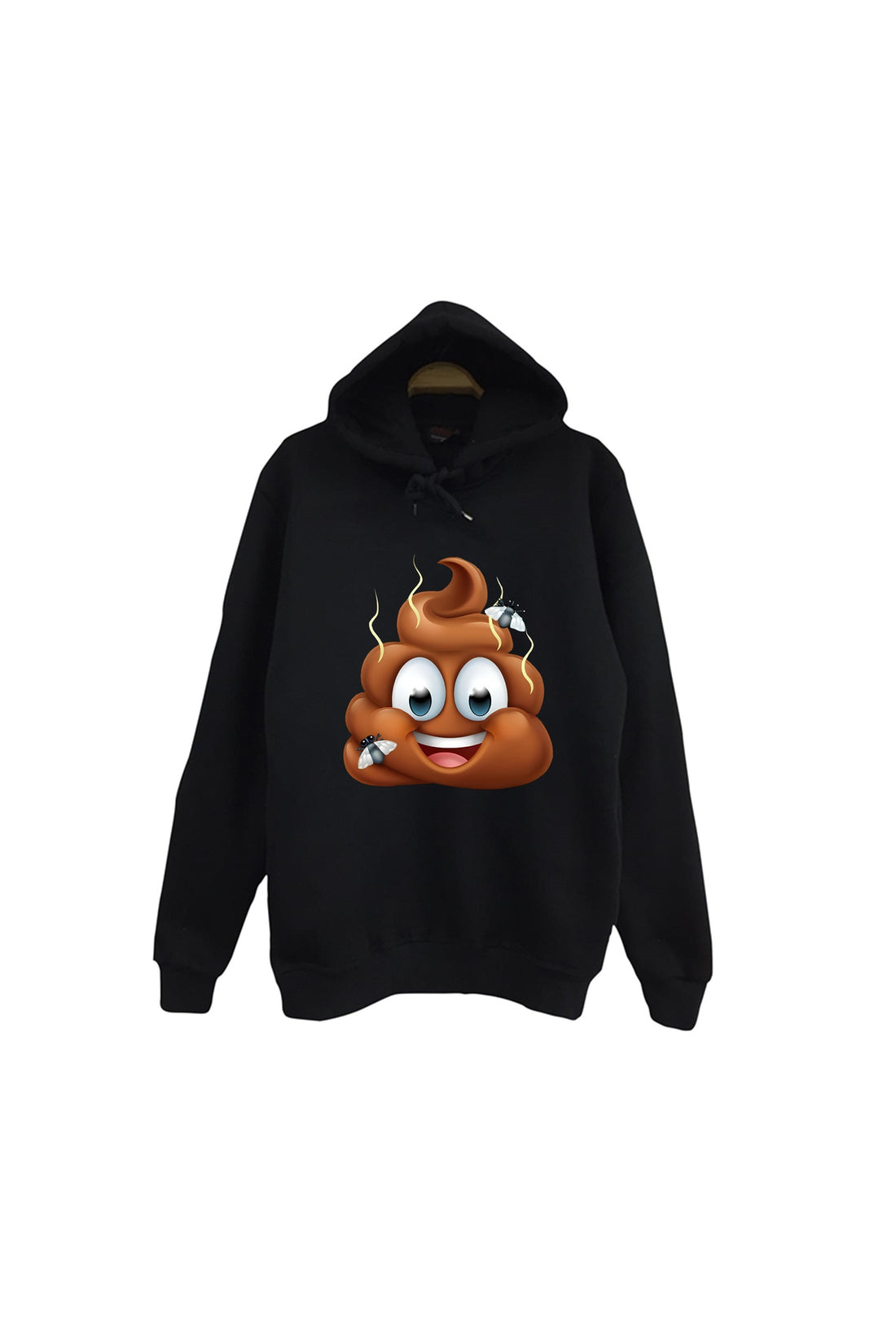 Kaka - Dışkı - Bok emoji baskılı siyah kapüşonlu sweatshirt