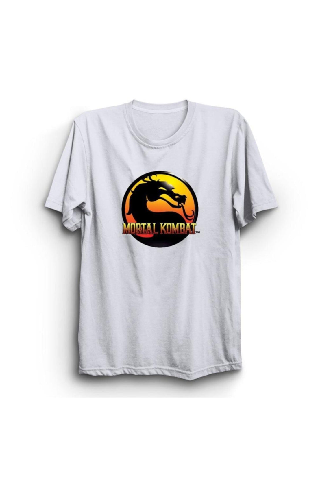 Mortal Kombat baskılı beyaz tişört