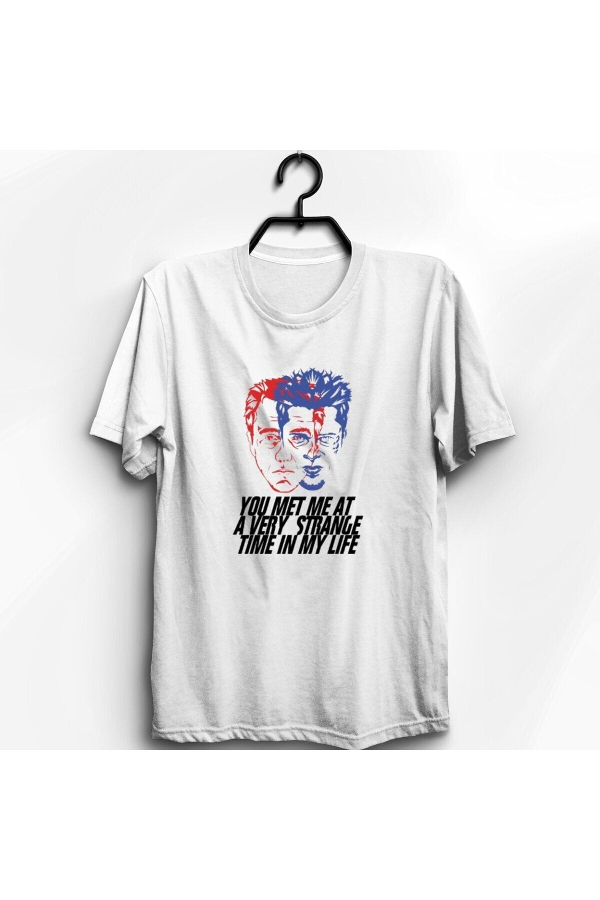Tyler Durden Film Baskılı Unisex %100 Pamuk Beyaz T-shirt