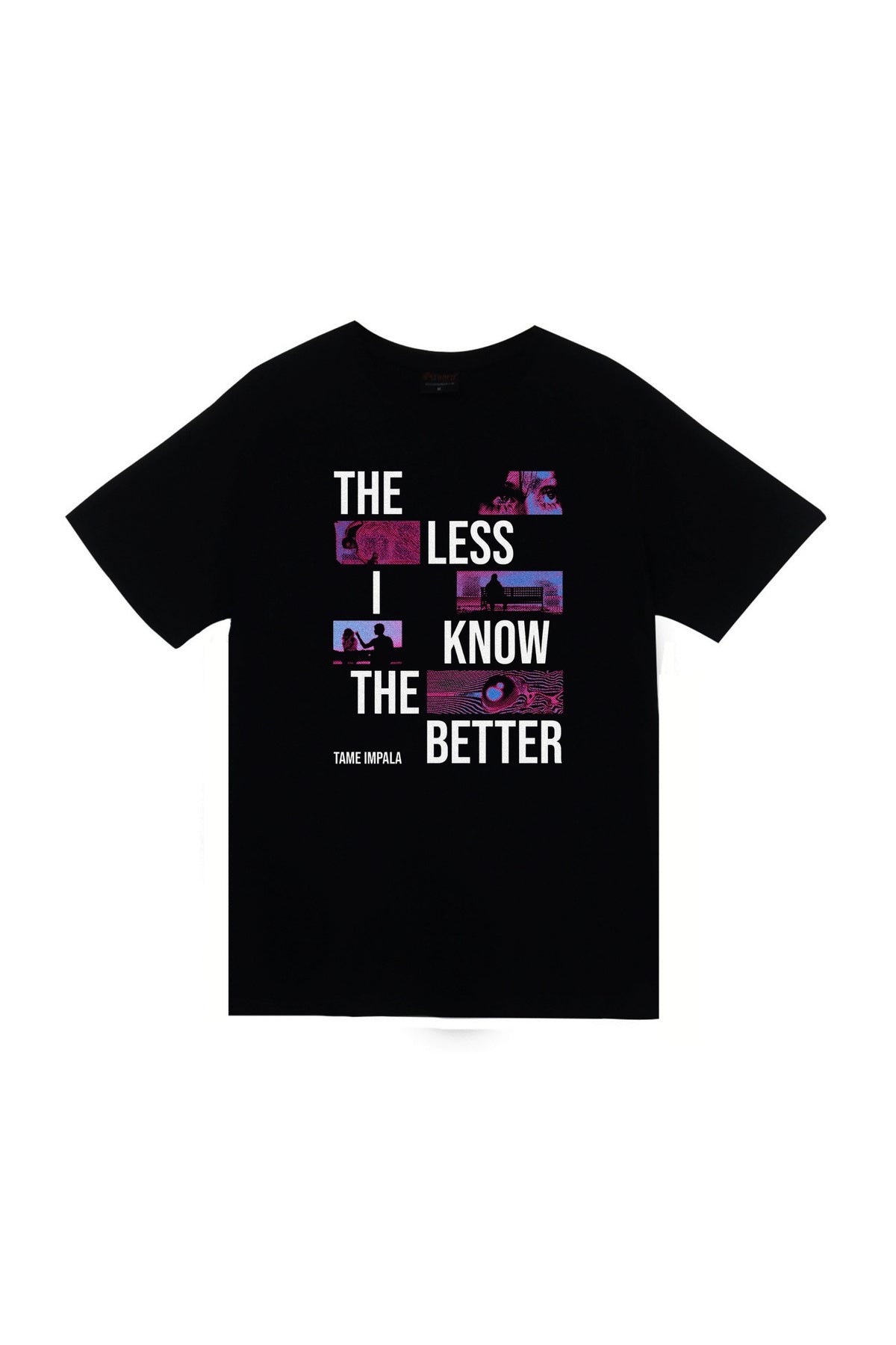 Tame Impala Müzik Grubu Baskılı Unisex %100 Pamuk Siyah T-shirt