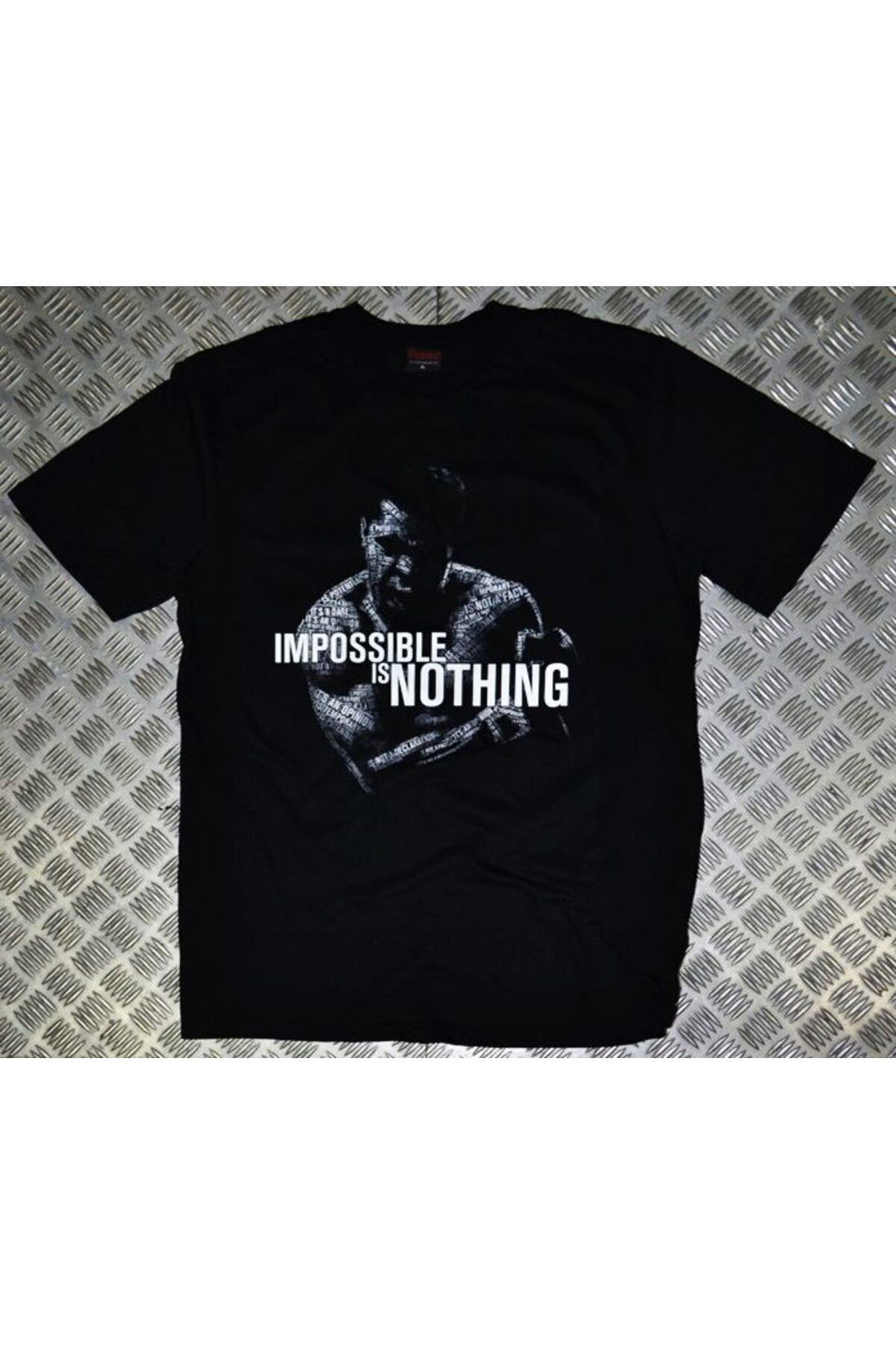 Muhammet Ali baskılı siyah tişört