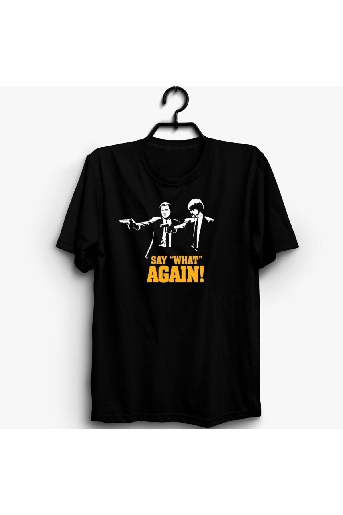 Stoned Pulp Fiction Baskılı Unisex %100 Pamuk Siyah T-shirt