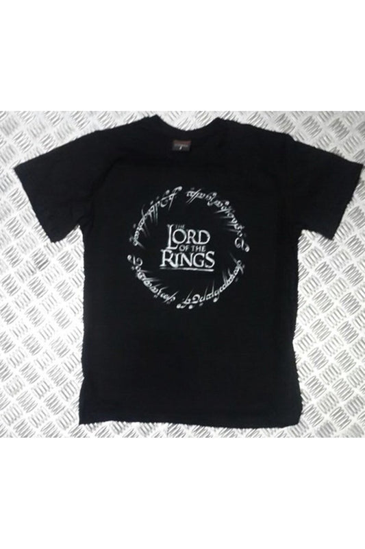 Yüzüklerin Efendisi Baskılı Unisex %100 Pamuk Siyah T-shirt