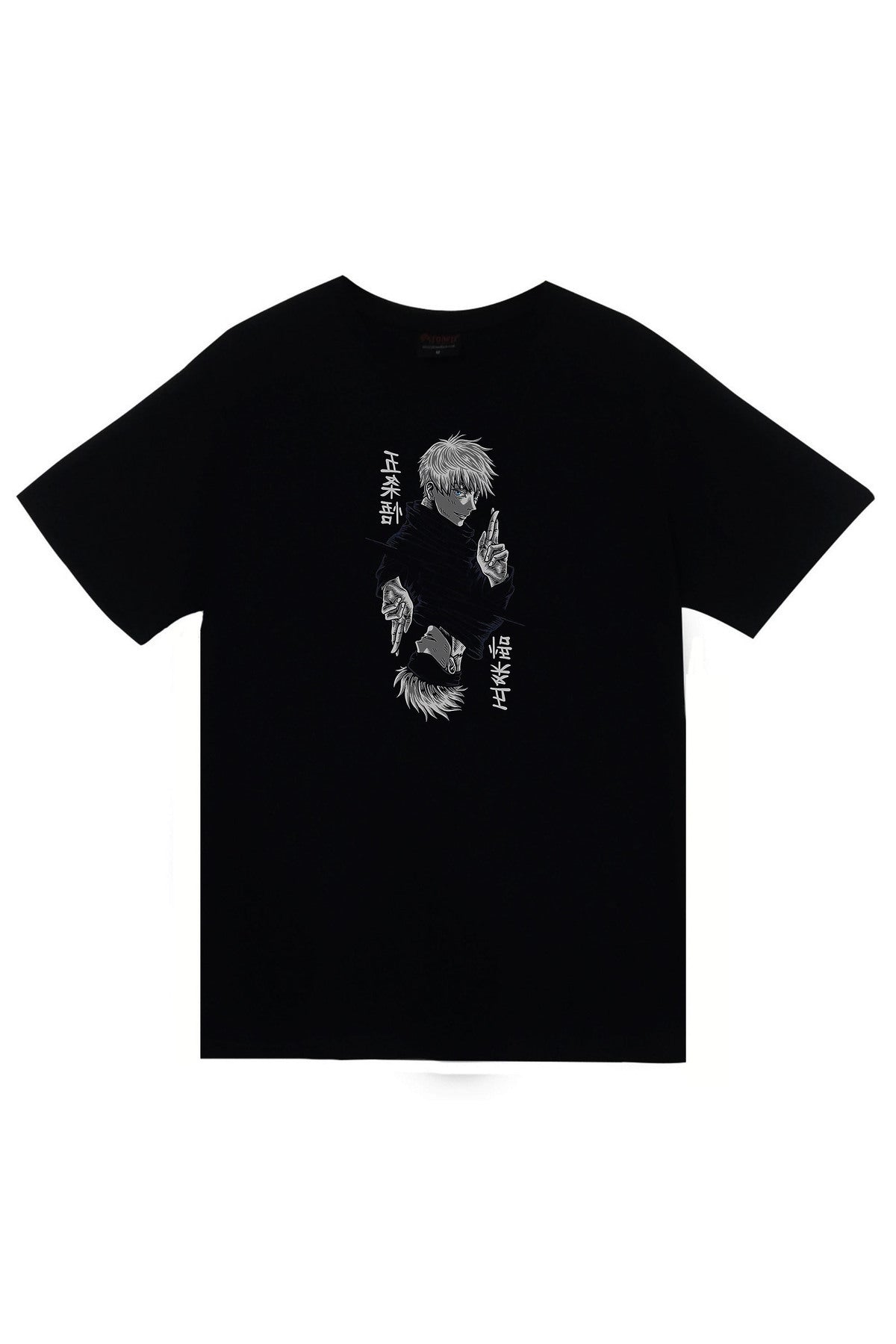 Jojo Anime Baskılı Unisex %100 Pamuk Siyah T-shirt