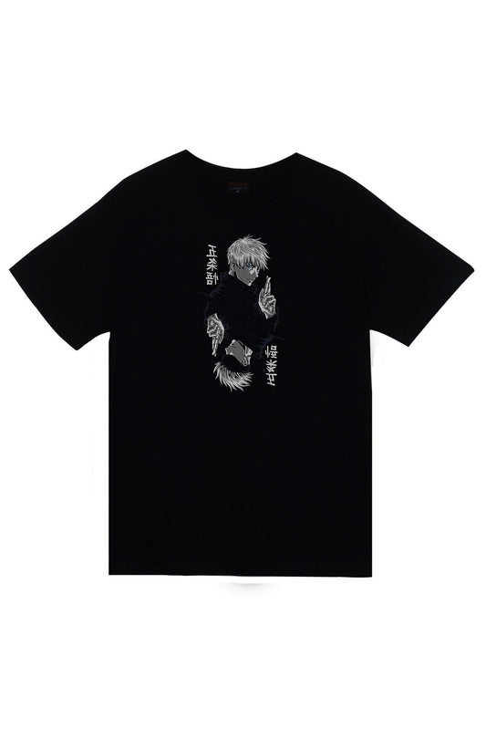 Jojo Anime Baskılı Unisex %100 Pamuk Siyah T-shirt