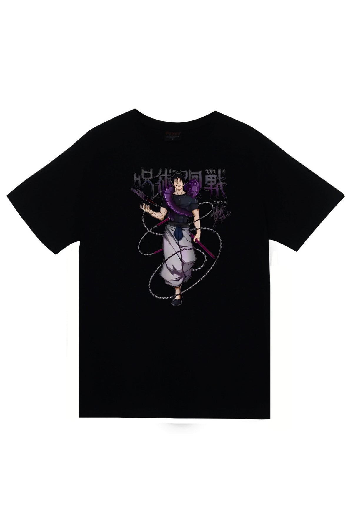 Jujutsu Kaisen Satoru Gojo Anime Baskılı Unisex %100 Pamuk Siyah T-shirt