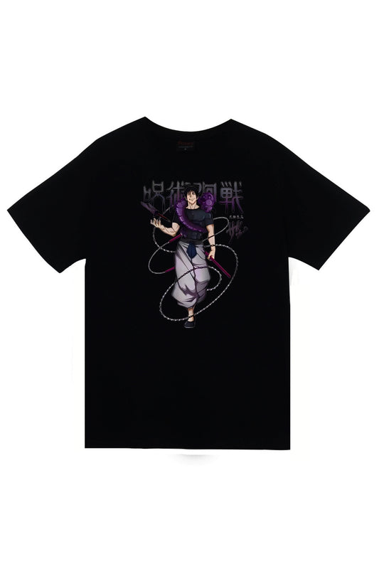 Jujutsu Kaisen Satoru Gojo Anime Baskılı Unisex %100 Pamuk Siyah T-shirt