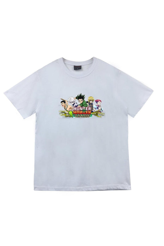 Hunter Anime Baskılı Unisex %100 Pamuk Beyaz T-shirt