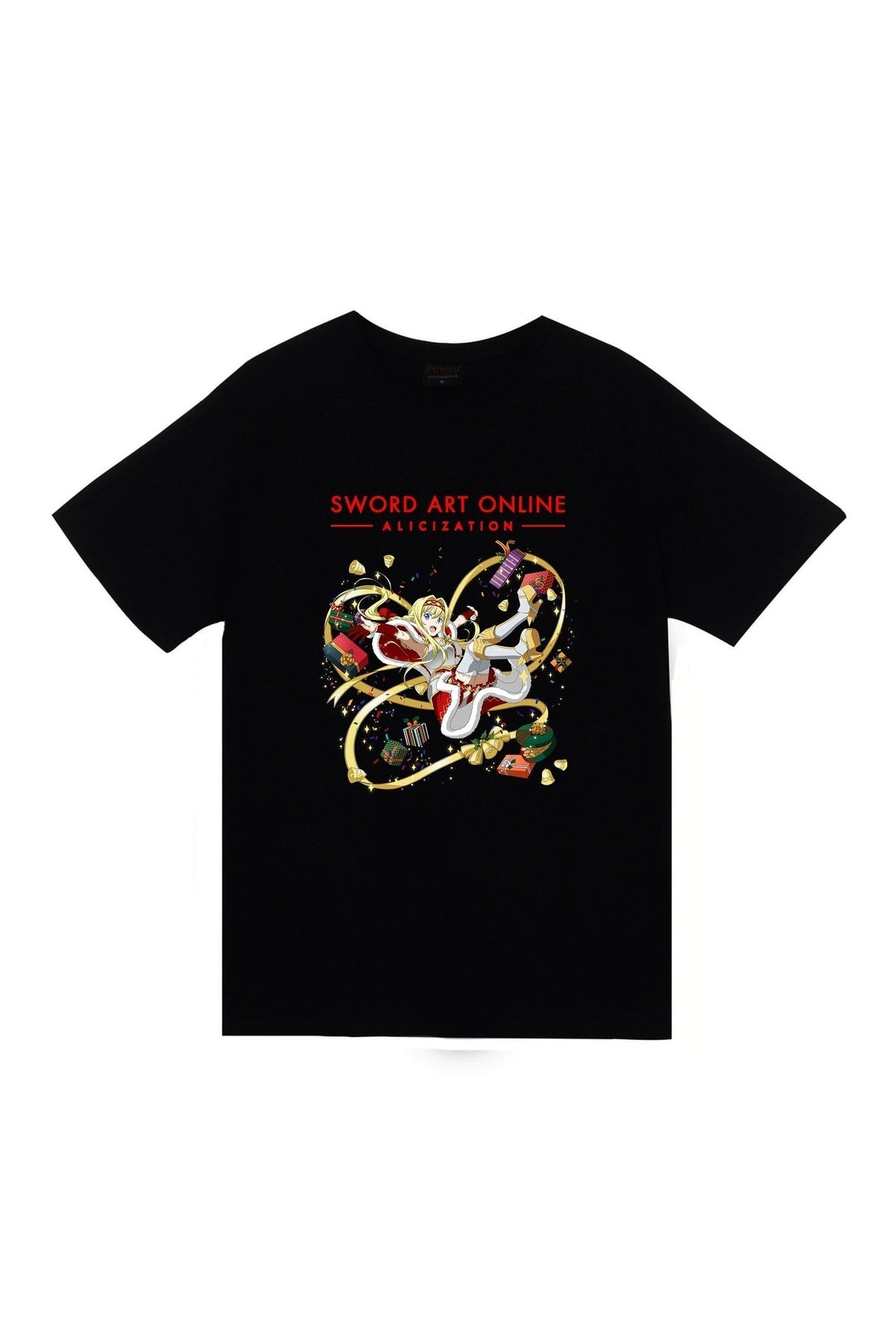 Sword Art Online Anime Baskılı Unisex %100 Pamuk Siyah T-shirt