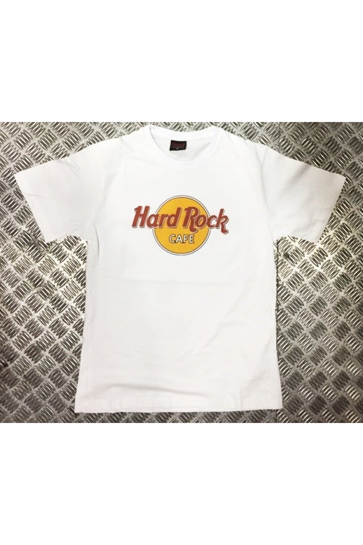 Hard Rock Baskılı Unisex %100 Pamuk Beyaz T-shirt