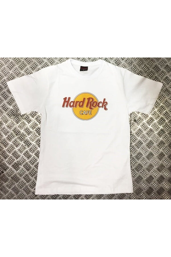 Hard Rock baskılı beyaz tişört