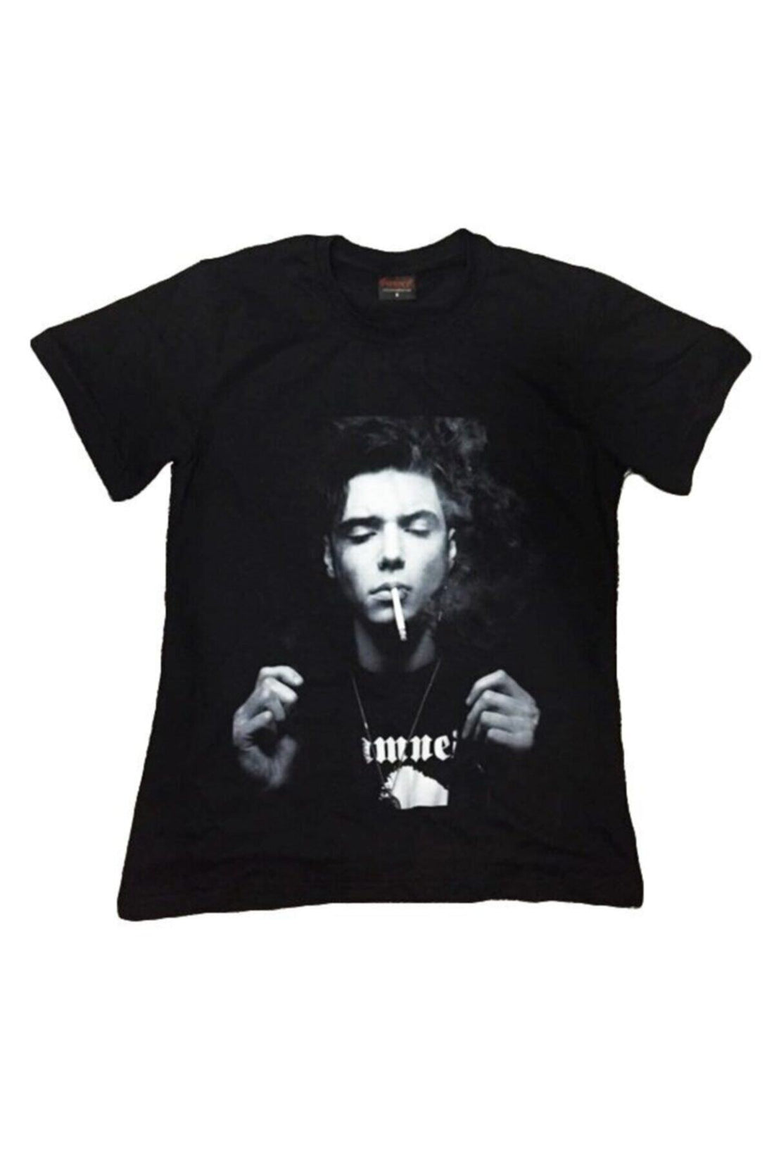 Unisex Siyah Andy Bıersack Portre baskılı siyah tişört