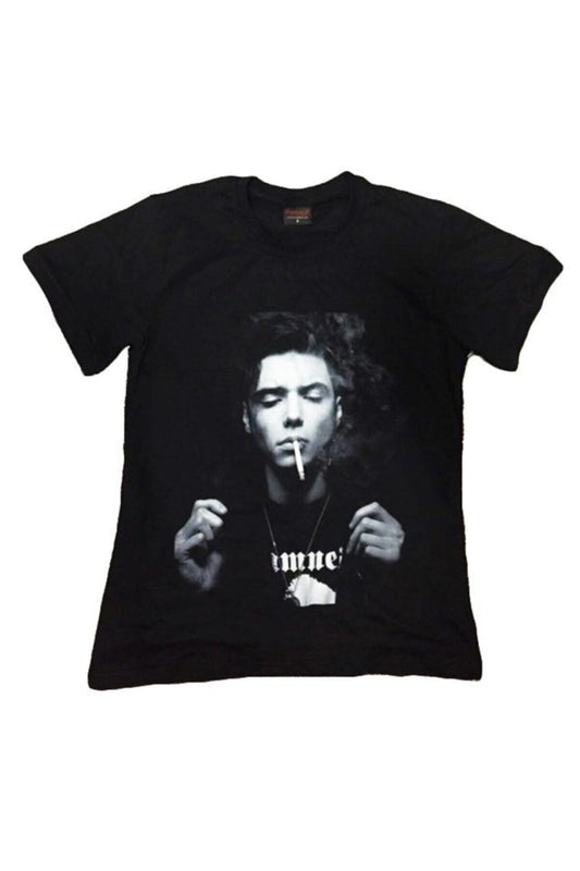 Unisex Siyah Andy Bıersack Baskılı T-shirt