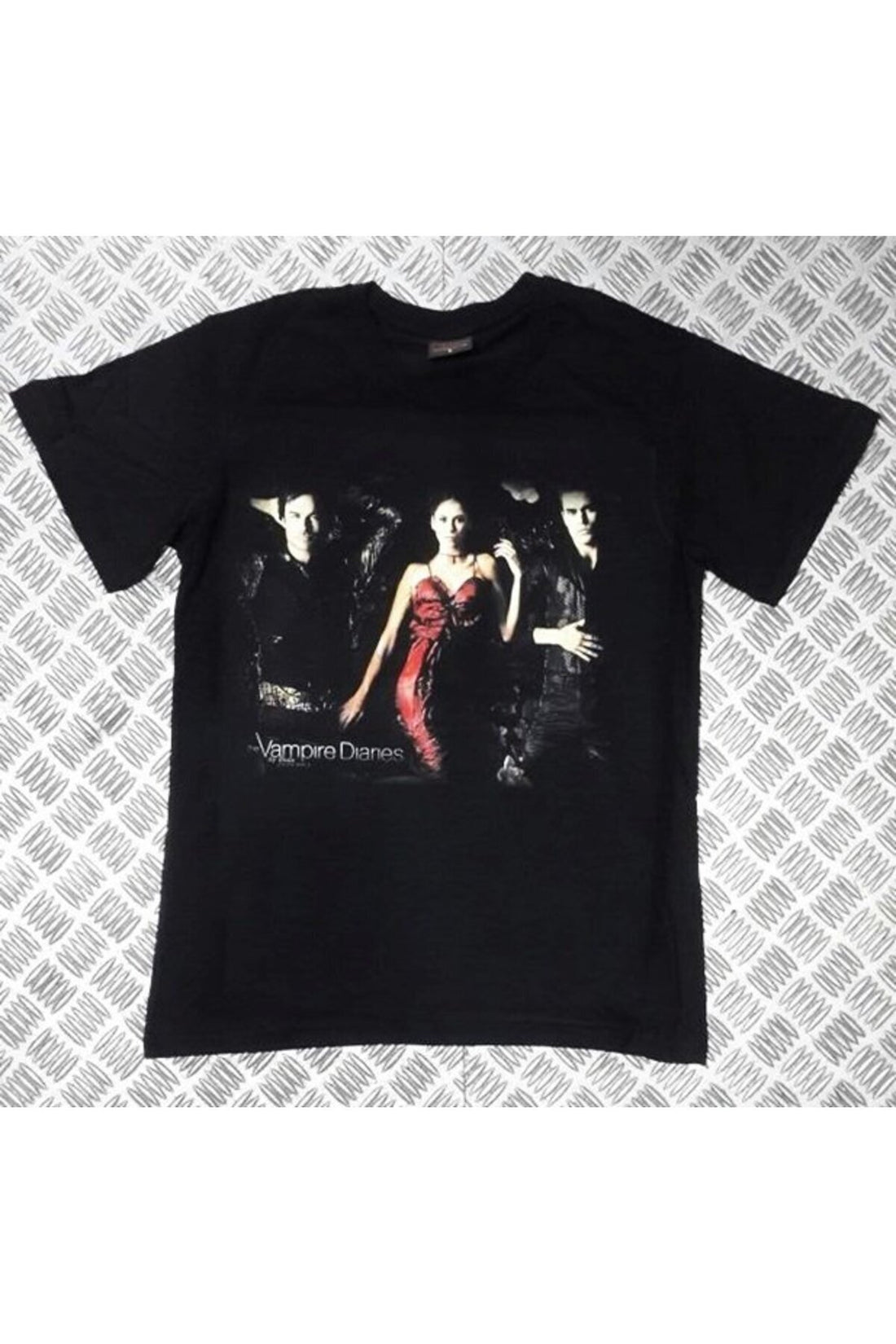 The Vampire Diaries Poster baskılı siyah tişört