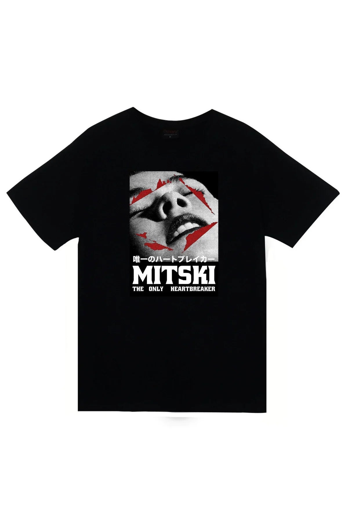 Mitski Baskılı Unisex %100 Pamuk Siyah T-shirt