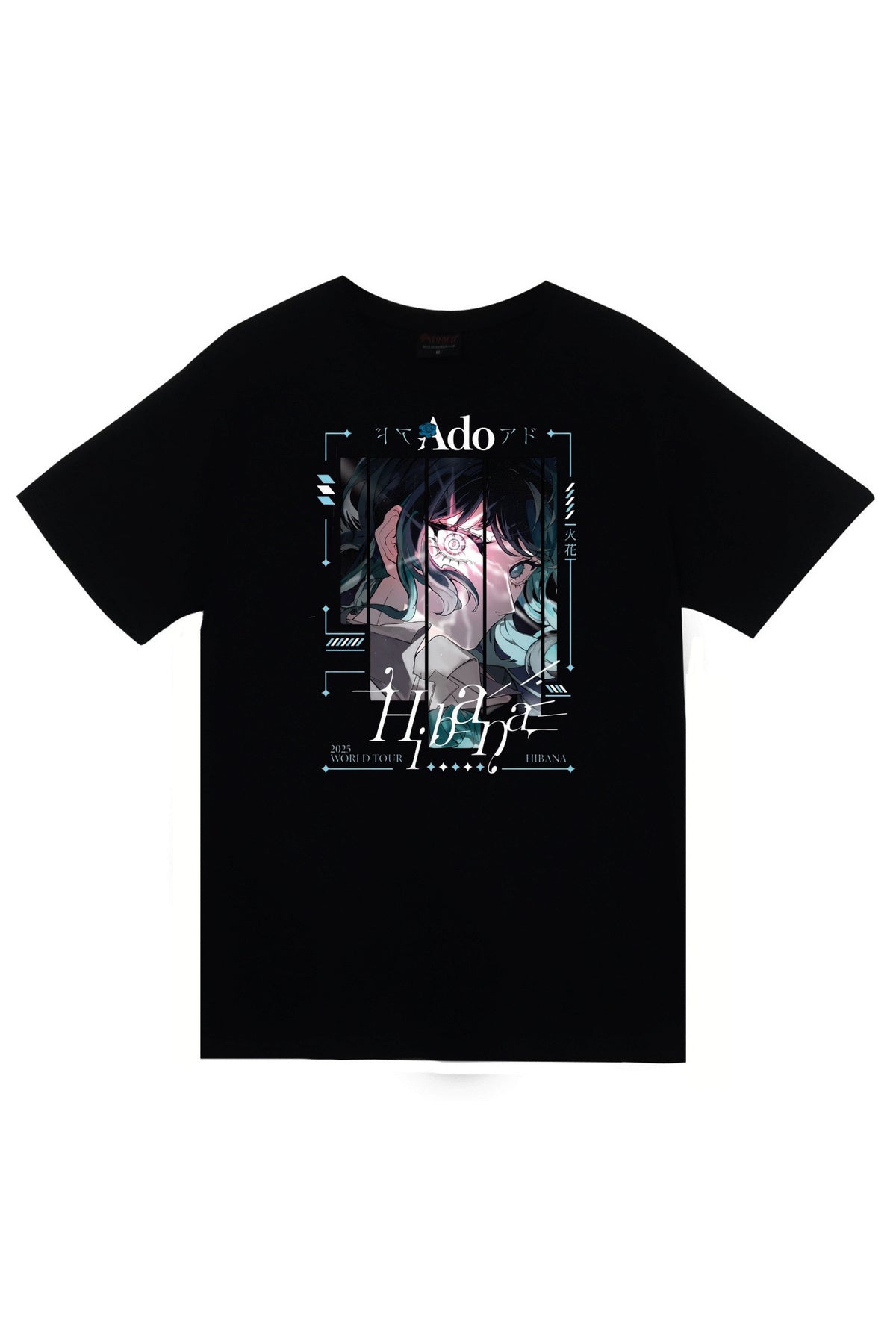Ado Japon - K-Pop - Rock - Müzik Baskılı Unisex %100 Pamuk Siyah T-shirt