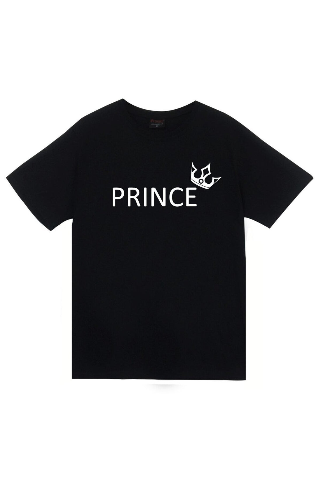 Unisex Siyah Prince Prens baskılı siyah tişört