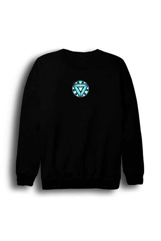 Reaktör - Güç Kaynağı Baskılı Unisex %100 Pamuk Bisiklet Yaka Sweatshirt