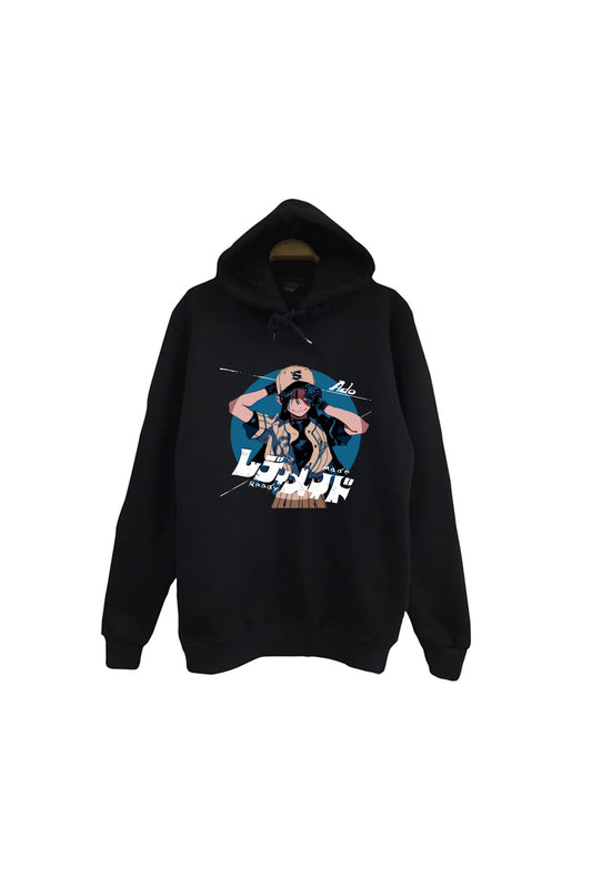 Ado Japon - K-Pop - Rock - Müzik Baskılı Unisex %100 Pamuk Kapüşonlu Siyah Sweatshirt