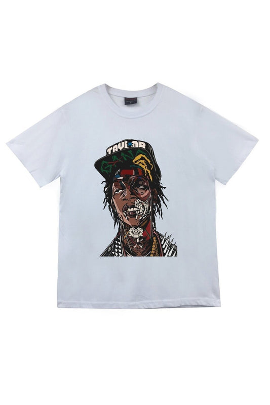 Unisex Wiz Khalifa Baskılı T-shirt