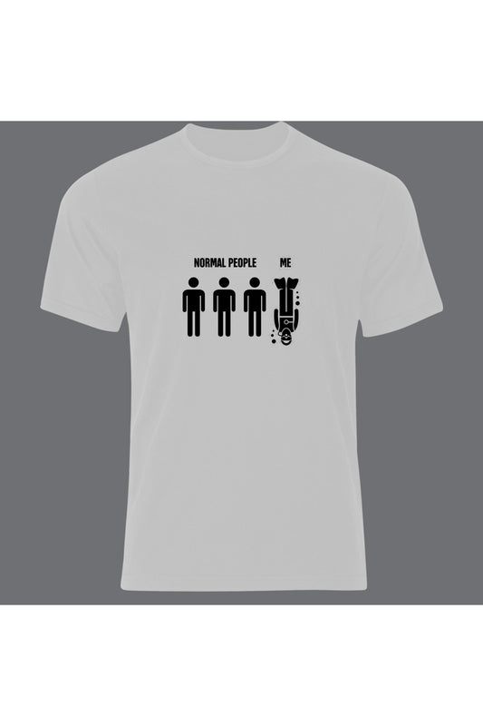 Yüzme Dalış Swimming Baskılı Unisex %100 Pamuk Beyaz T-shirt