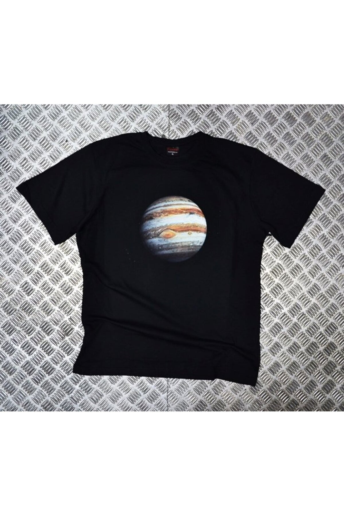Saturn Gezegen baskılı siyah tişört