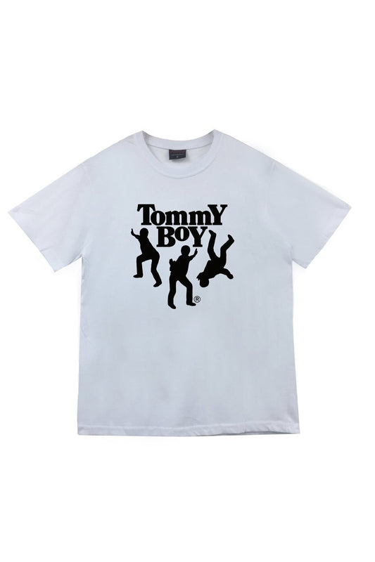 Unisex Beyaz Tommy Boy Baskılı T-shirt