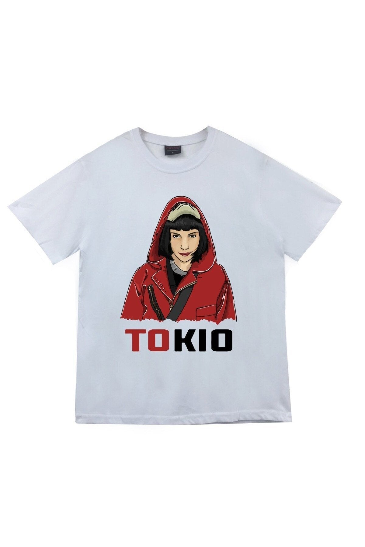 Unisex Beyaz La Casa De Papel Baskılı T-shirt