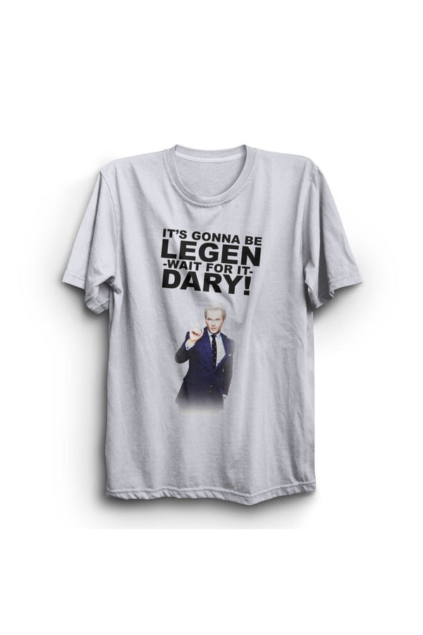 It's Gonna Be Wait For It Legendary Barney Stinson replikli baskılı beyaz tişört