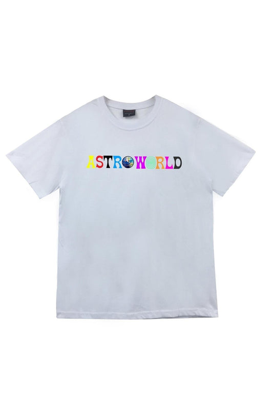 Astraworld Travis Scott Baskılı Unisex %100 Pamuk Beyaz T-shirt