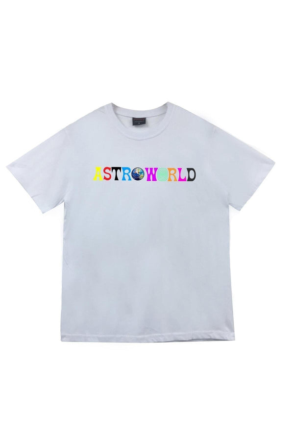 Astraworld Travis Scott baskılı beyaz tişört