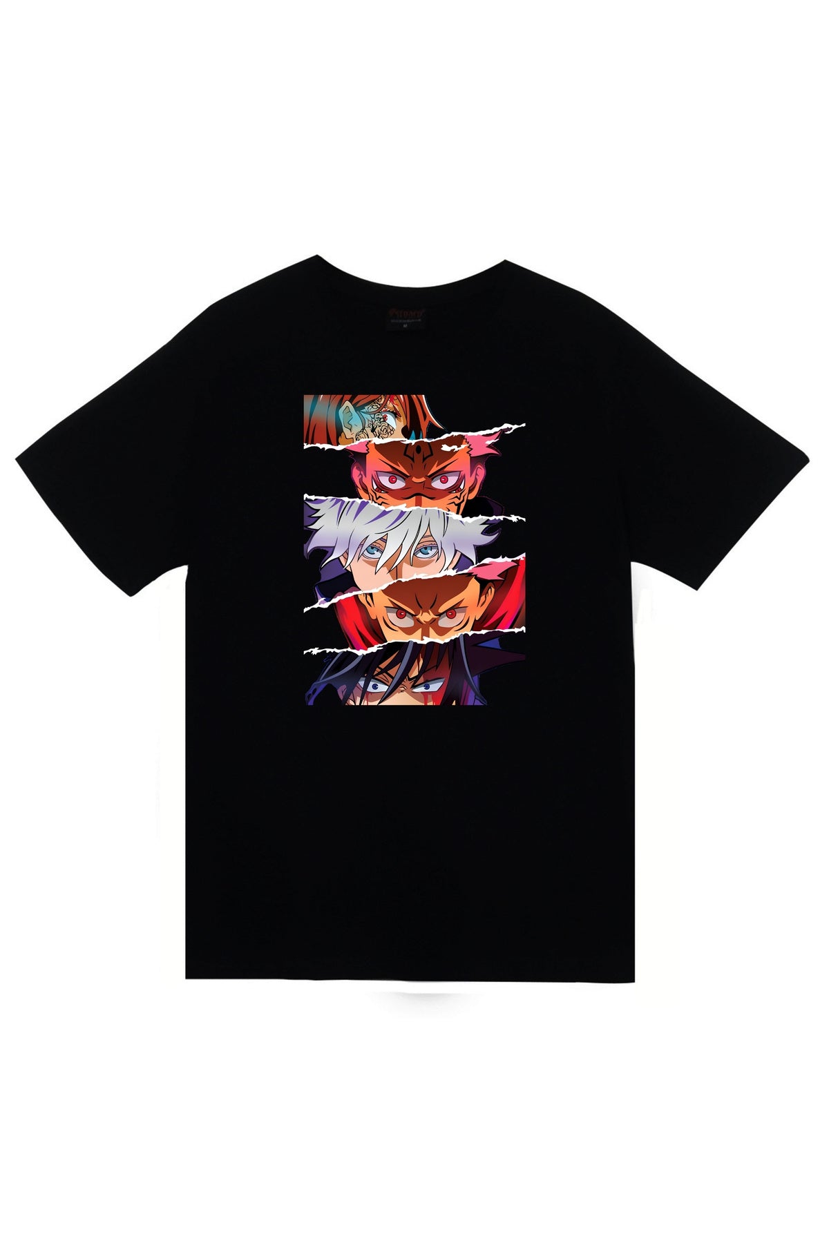 Jujutsu Kaisen Anime Baskılı Unisex %100 Pamuk Siyah T-shirt