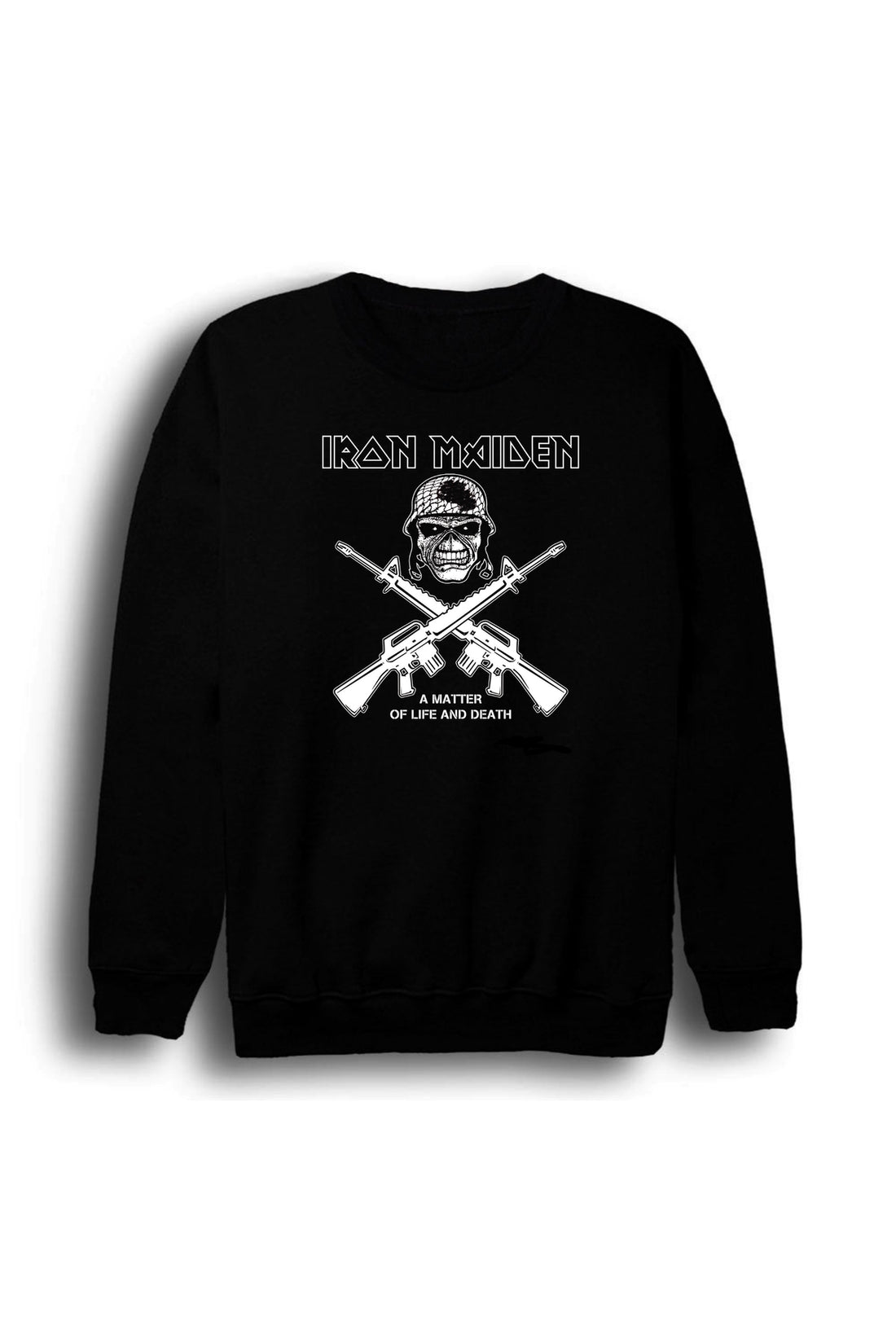 Iron Maiden - Metal - Müzik Grubu Baskılı Unisex %100 Pamuk Sweatshirt – Siyah
