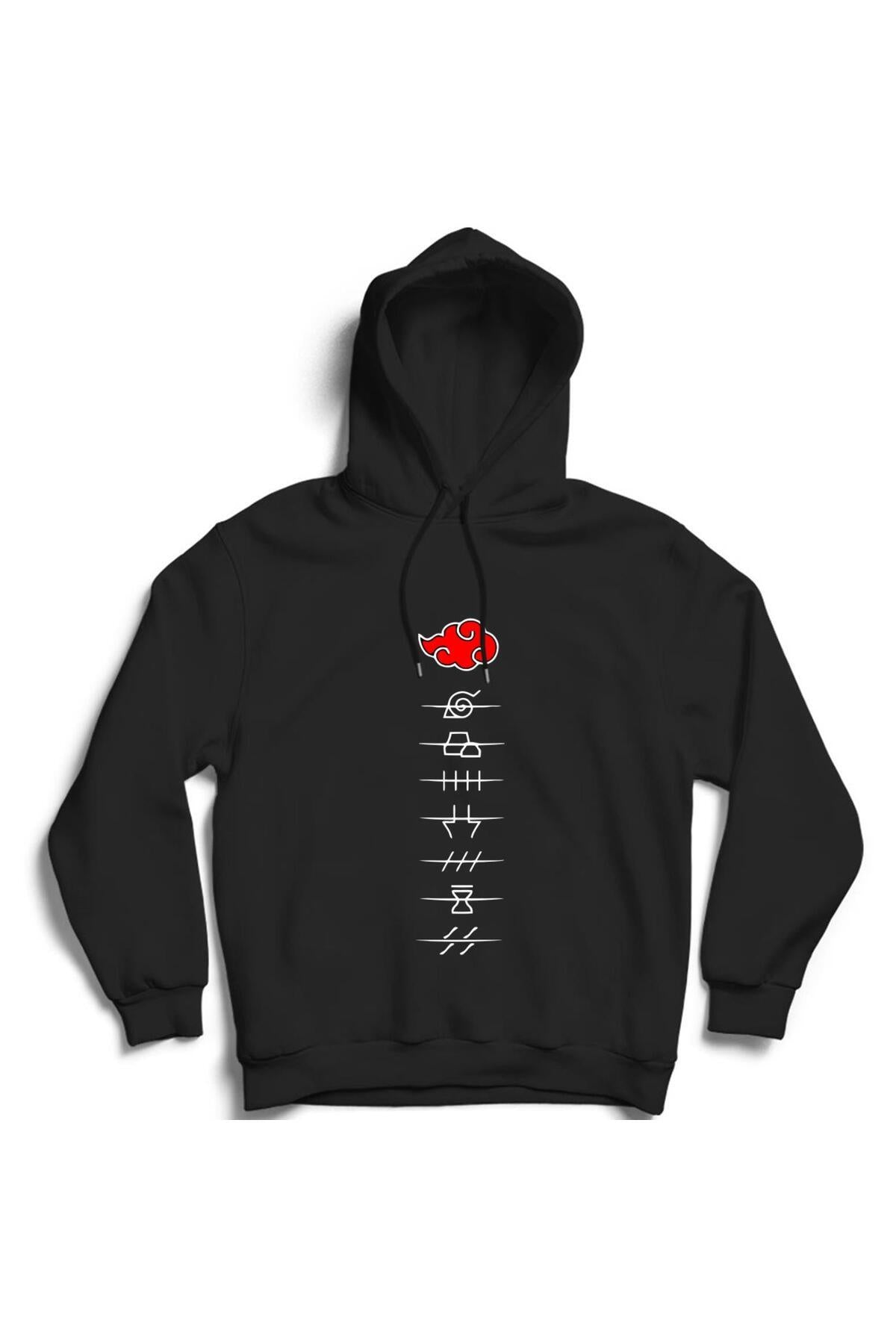 Naruto Anime Baskılı Kapüşonlu Sweatshirt