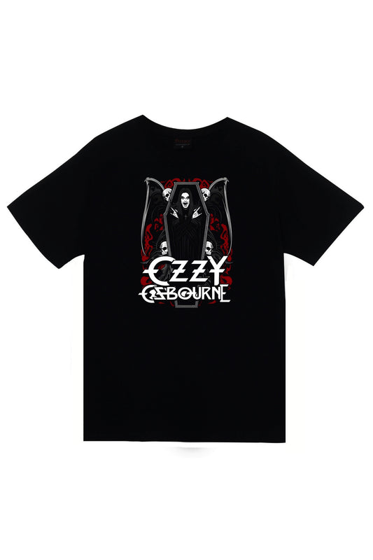 Ozzy Osbourne Baskılı Unisex %100 Pamuk Siyah T-shirt