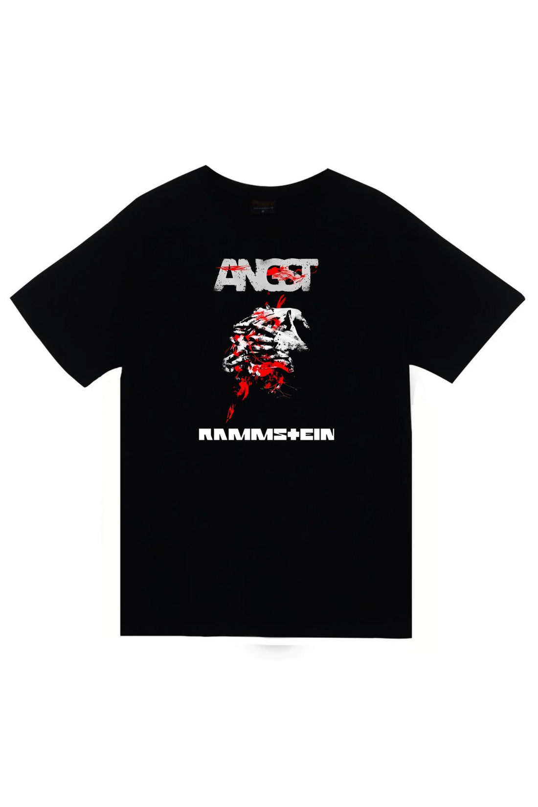 Rammstein - ANGST Baskılı Unisex %100 Pamuk Tişört – Siyah